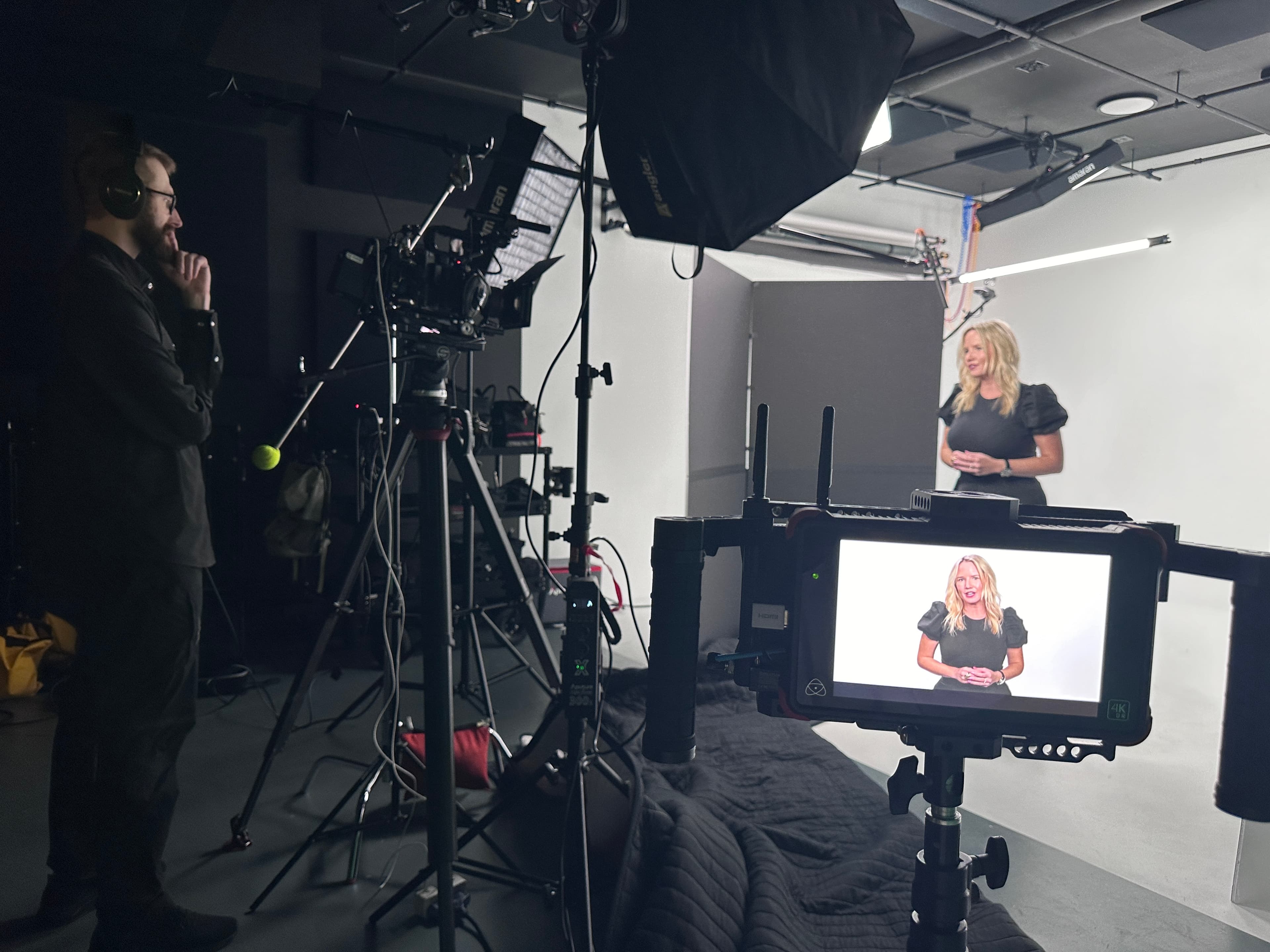 Media Bar crew producing a corporate presenter in a studio